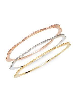 Kate Spade New York Set Of 3 Pave Crystal Bangle Bracelets