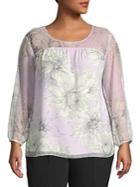 Vince Camuto Plus Floral Balloon Sleeve Blouse