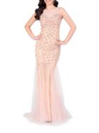 Glamour By Terani Couture Beaded Trumpet Dress