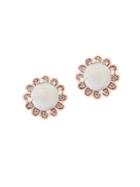 Effy Aurora Diamond, Opal And 14k Rose Gold Stud Earrings