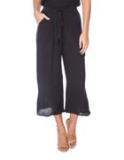 B Collection By Bobeau Solid Drawstring Cropped Pants