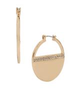 Kenneth Cole New York Pave Gold Hoop Earrings