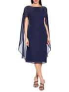 Adrianna Papell Mesh Cape-sleeve Dress