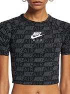 Nike Logo Cotton Blend Cropped Top