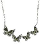 Designs Sterling Silver & Marcasite Butterfly Necklace