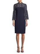 Eliza J Scalloped-lace Combo Dress
