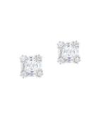 Lord & Taylor Cubic Zirconia And Sterling Silver Square Stud Earrings
