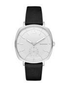 Skagen Stainless Steel And Leather Watch