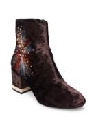 Design Lab Lord & Taylor Auntie Embroidered Velvet Booties