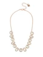 Betsey Johnson White Flowers Crystal Frontal Necklace
