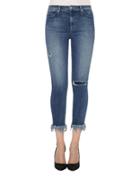 Joe's Jeans Charlie High-rise Distressed Cropped Raw-edge Skinny Jeans