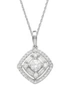 Lord & Taylor Diamond And 14k White Gold Pendant Necklace