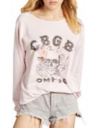 Recycled Karma Cbgb Burnout Fleece Pullover