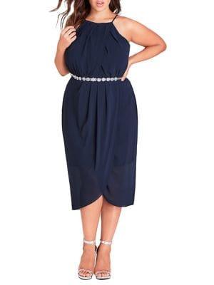 City Chic Plus Chiffon Wrap Dress