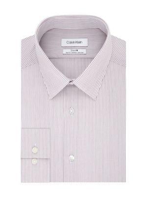 Calvin Klein Slim-fit Striped Stretch Dress Shirt