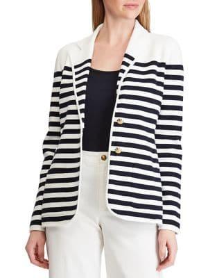 Lauren Ralph Lauren Striped Cotton-blend Blazer