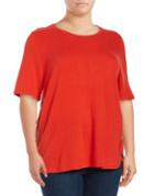 Lord & Taylor Plus Pullover Elbow-length Sleeve Top