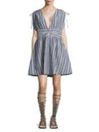 Free People Striped Pleated Dress