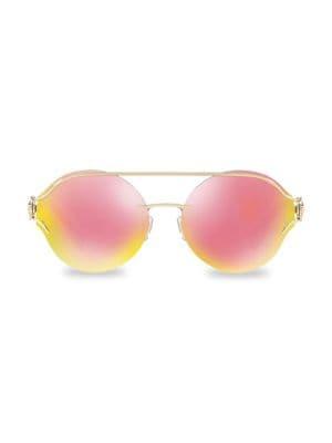 Versace Medusa 61mm Round Mirrored Sunglasses