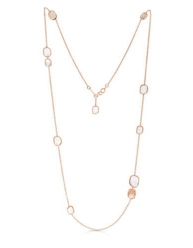 Roberto Coin Black Jade Mother-of-pearl And 18k Rose Gold Station Necklace
