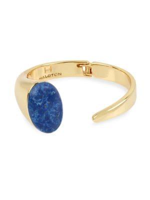 H Halston Pebble Lapis Sculptural Cuff Bracelet