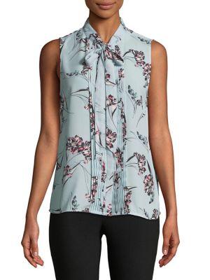 Karl Lagerfeld Paris Floral Printed Sleeveless Blouse