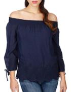 Lucky Brand Smocked Crepe Blouse