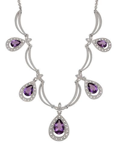 Lord & Taylor Diamond And Amethyst Sterling Silver Necklace