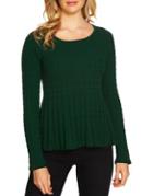 Cece Horizontal Jersey Peplum Sweater