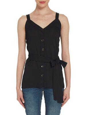Pleione Common Ground Button-front Tank Top