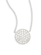 Effy Diamond & 14k White Gold Circle Pendant Necklace