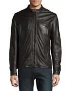 Cole Haan Leather Zip-front Moto Jacket