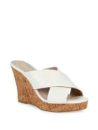 Charles By Charles David Latrice Cross Leather Wedge Sandals