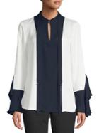Elie Tahari Two-tone Silk Blouse