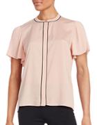 Karl Lagerfeld Paris Pleated Button-front Top