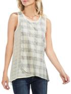 Vince Camuto Zen Bloom Sheer Stripe Sleeveless Top