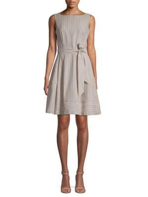 Anne Klein Striped Sleeveless Mini A-line Dress