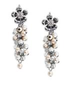 Nanette Lepore Faux Pearl Floral Drop Earrings