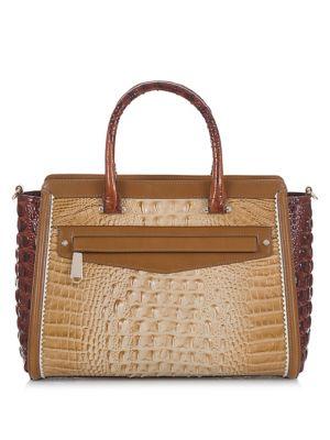 Brahmin Harper Embossed Leather Satchel