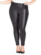 City Chic Plus Skylar Faux-leather Skinny Jeans