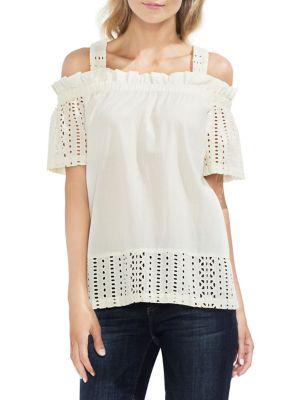 Vince Camuto Eyelet Cold-shoulder Blouse