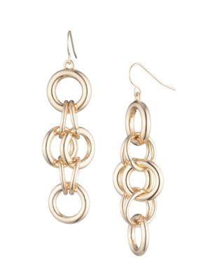 Trina By Trina Turk Meet Me In Malibu Goldtone Multi-ring Linear Drop Earrings