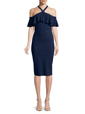 Chiara Boni La Petite Robe Off-shoulder Ruffle Bodycon Dress