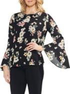 Vince Camuto Petite Flare Sleeve Floral Blouse