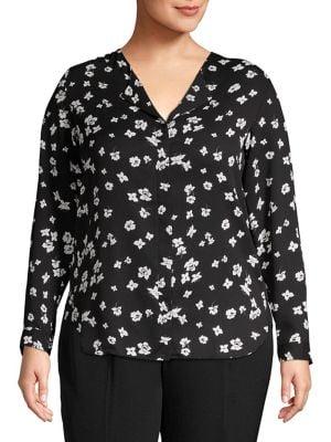 Lord & Taylor Plus Floral Tasha Printed Blouse