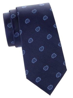 Black Brown Textured Silk Blend Tie