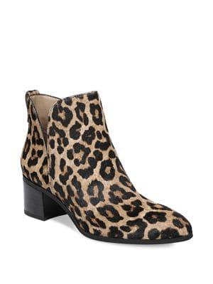 Franco Sarto Reeve Leopard Printed Calf-hair Booties
