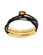 Uno De 50 O No Tubi Beaded Leather Bracelet