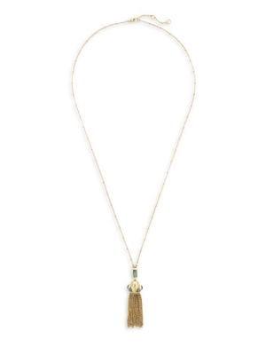 Sole Society Goldtone & Labradorite Tassel Necklace