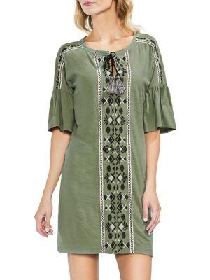 Vince Camuto Drop Shoulder Ruffled Dress